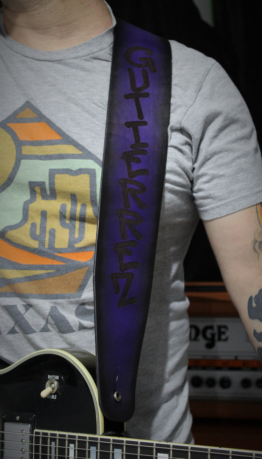 Purple leather strap