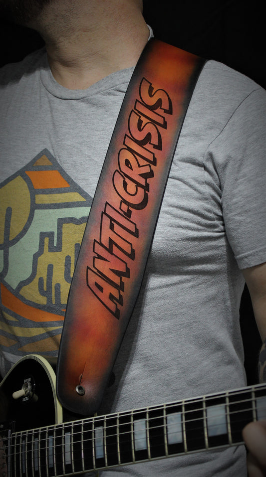 Orange leather strap