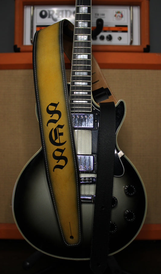 Yellow Leather Guitar Strap