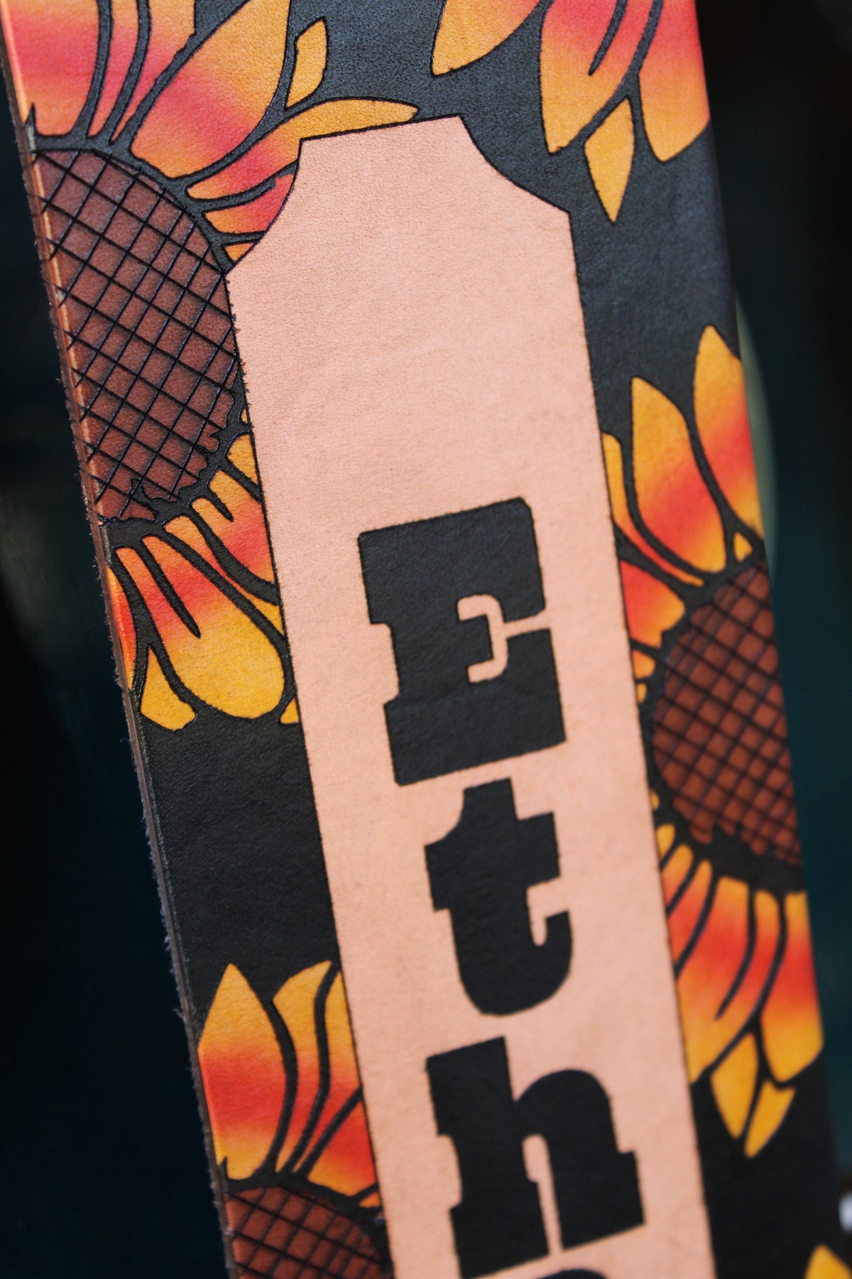 Sunflower Leather Guitar Strap
